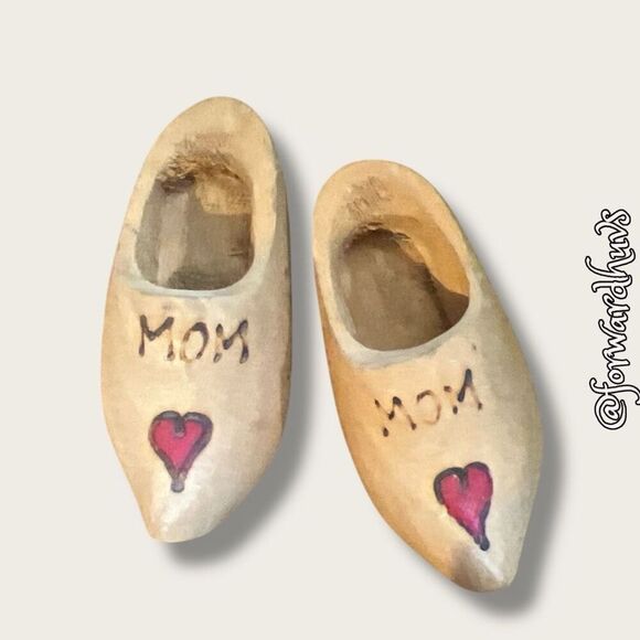Bundle Sale 3 for $15 | Vintage Handmade Wooden Shoes - Dated 1979 - Picture 3 of 8